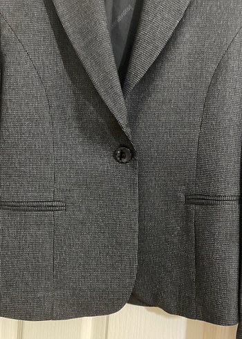 Gri Düğmeli Kadın Blazer Ceket - Görsel 2