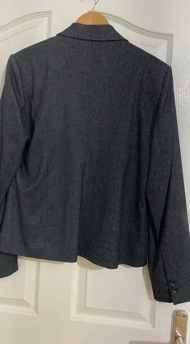 Gri Düğmeli Kadın Blazer Ceket - Görsel 4