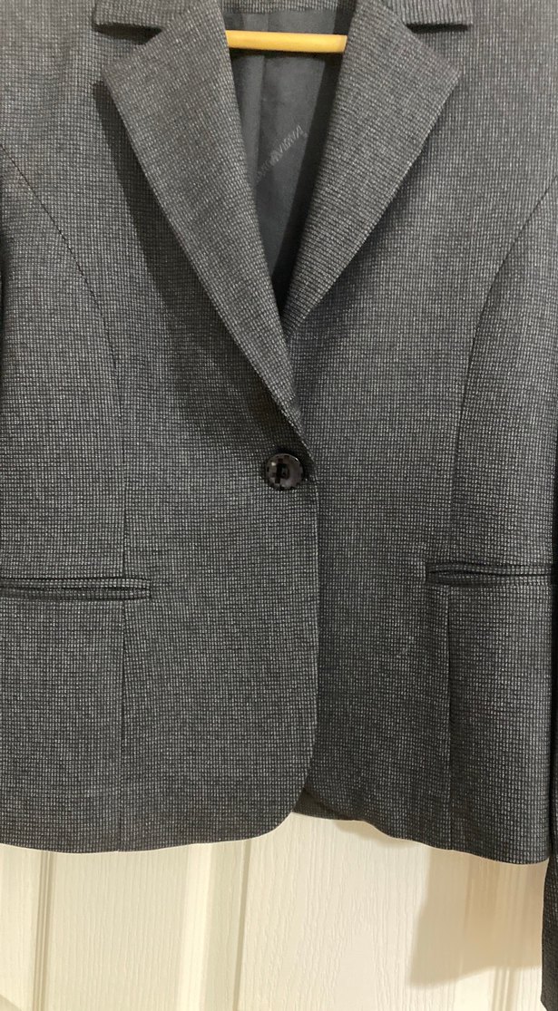 Gri Düğmeli Kadın Blazer Ceket - Görsel 2