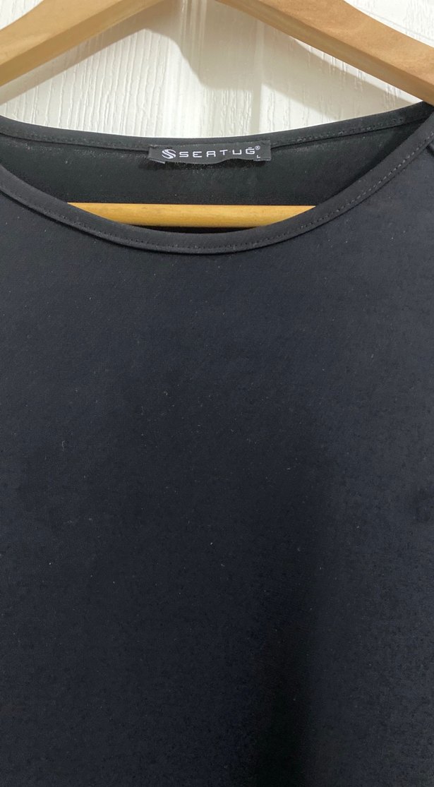 Dantel Detaylı Siyah Uzun Kollu Bluz - Görsel 3