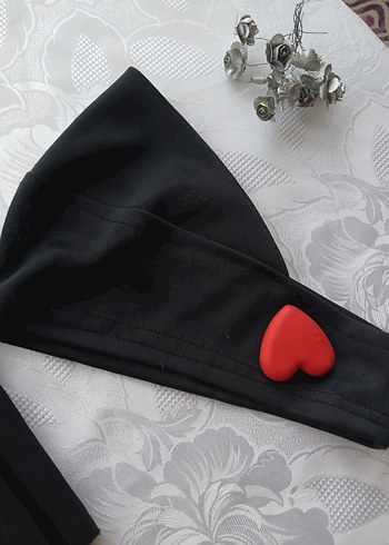 Siyah Uzun boyun askısı ve namaz bandı takımı - Görsel 5