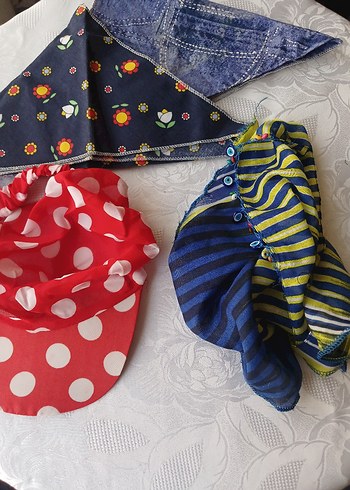 Renkli Puantiyeli genç kız şapkası, Karadeniz boncuklu bandana - Görsel 2