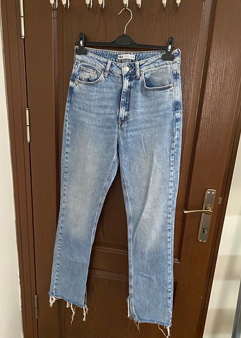 Mavi Bağlamalı Midi Boy Kadın Kot Pantolon - Görsel 2