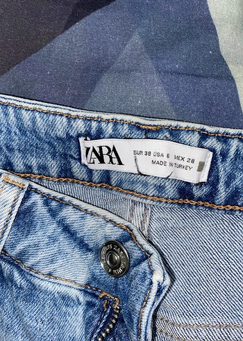 Mavi Bağlamalı Midi Boy Kadın Kot Pantolon - Görsel 7