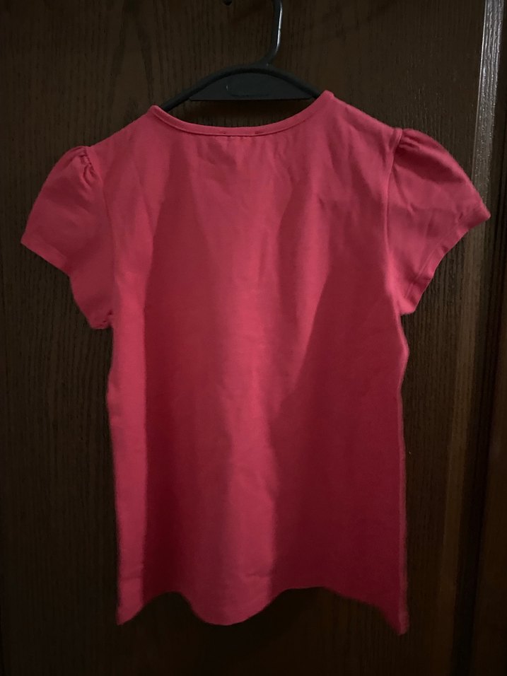 Kız Çocuk Koyu Kırmızı Baskılı Tişört - Görsel 3