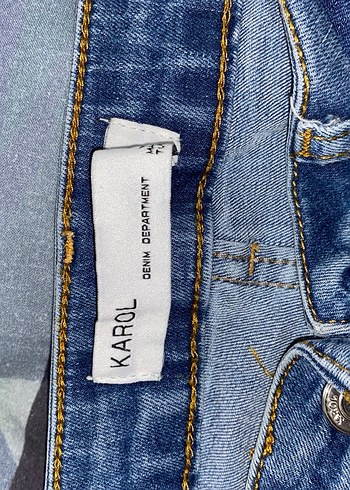 Kadın Mavi Bağcıklı Midi Denim Pantolon - Görsel 4