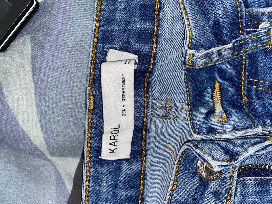 Kadın Mavi Bağcıklı Midi Denim Pantolon - Görsel 4