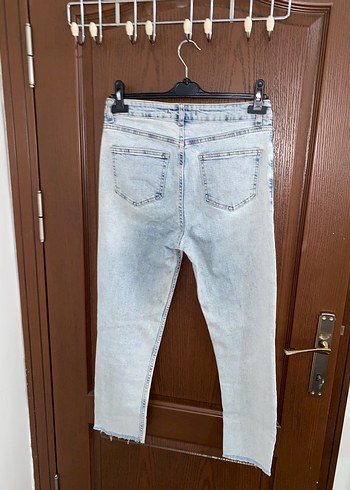 Kadın Gri Denim Midi Boy Bol Kesim Jean - Görsel 2