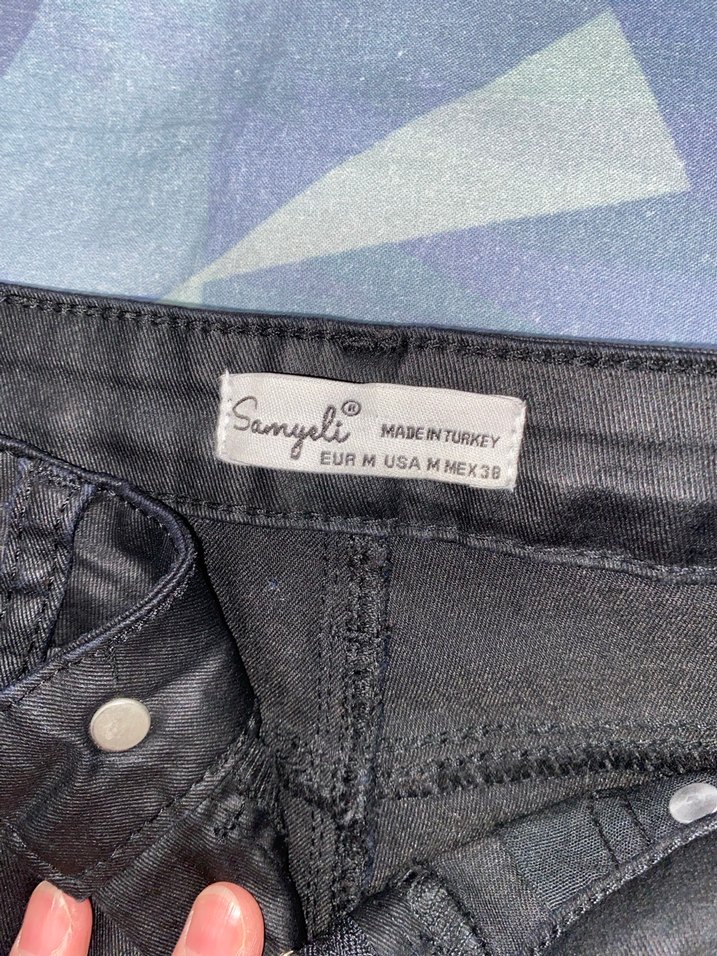 Kadın Siyah Deri Kemerli Normal Boy Jean - Görsel 5