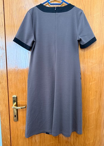 Gri Kemerli Midi Hamile Elbisesi - Görsel 6