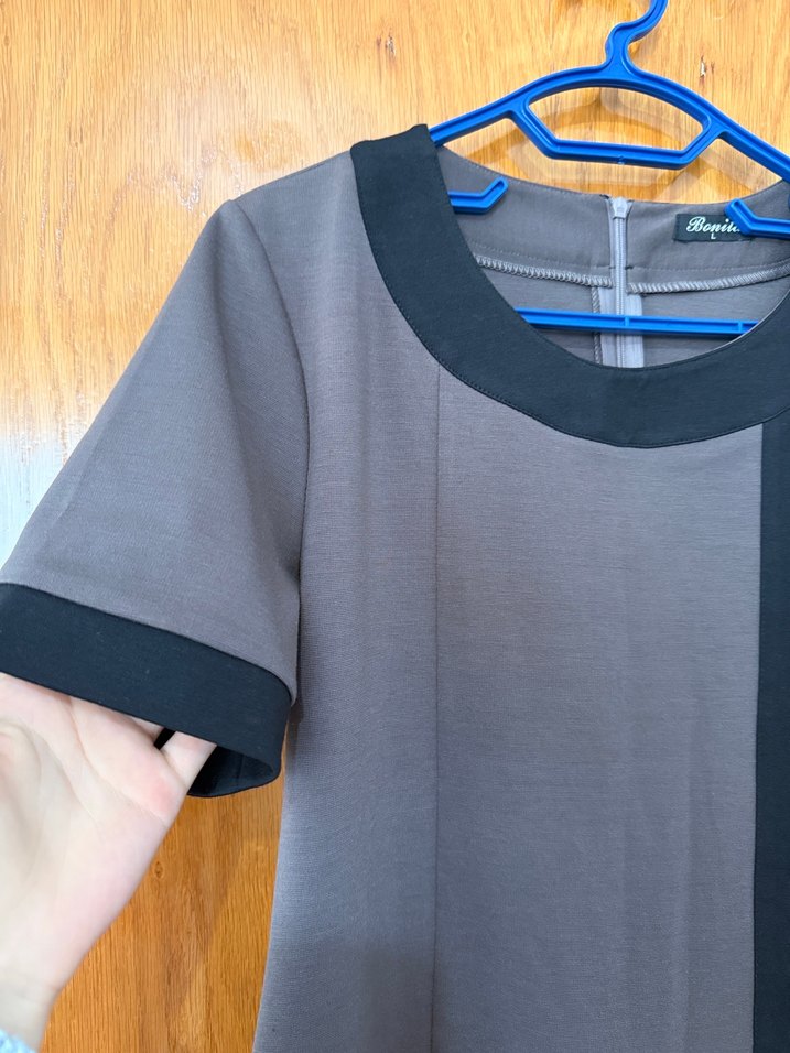 Gri Kemerli Midi Hamile Elbisesi - Görsel 3