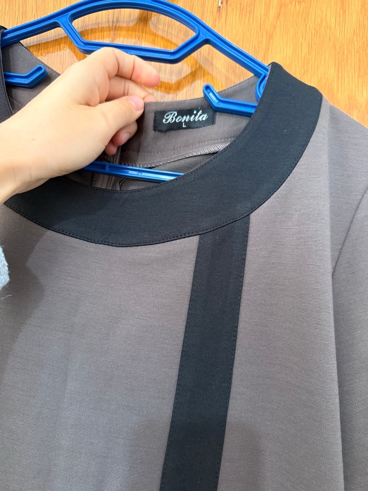 Gri Kemerli Midi Hamile Elbisesi - Görsel 4