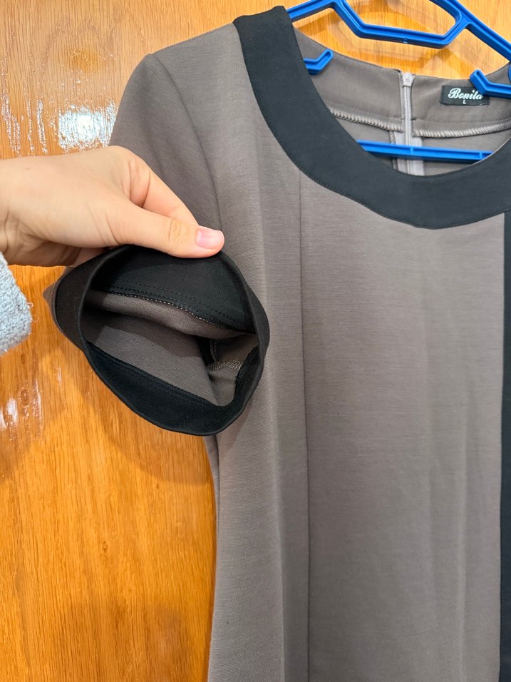 Gri Kemerli Midi Hamile Elbisesi - Görsel 5