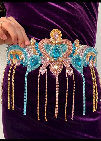 Boncuk İşlemeli Renkli Gövde Zinciri - Görsel 3