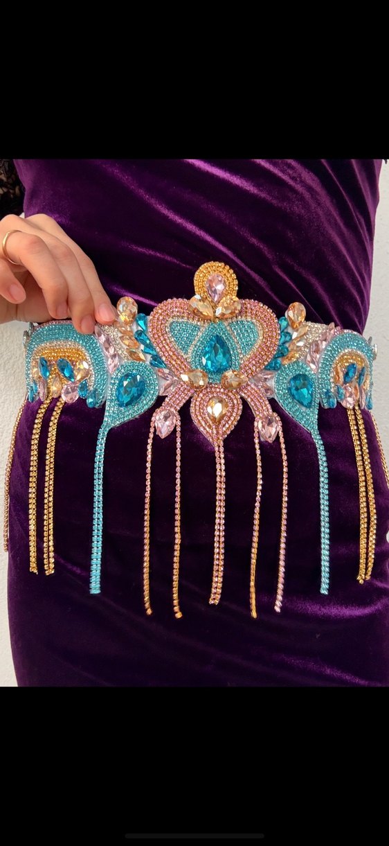 Boncuk İşlemeli Renkli Gövde Zinciri - Görsel 3