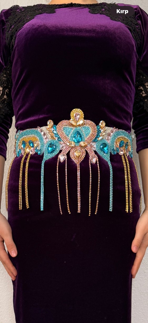 Boncuk İşlemeli Renkli Gövde Zinciri - Görsel 2