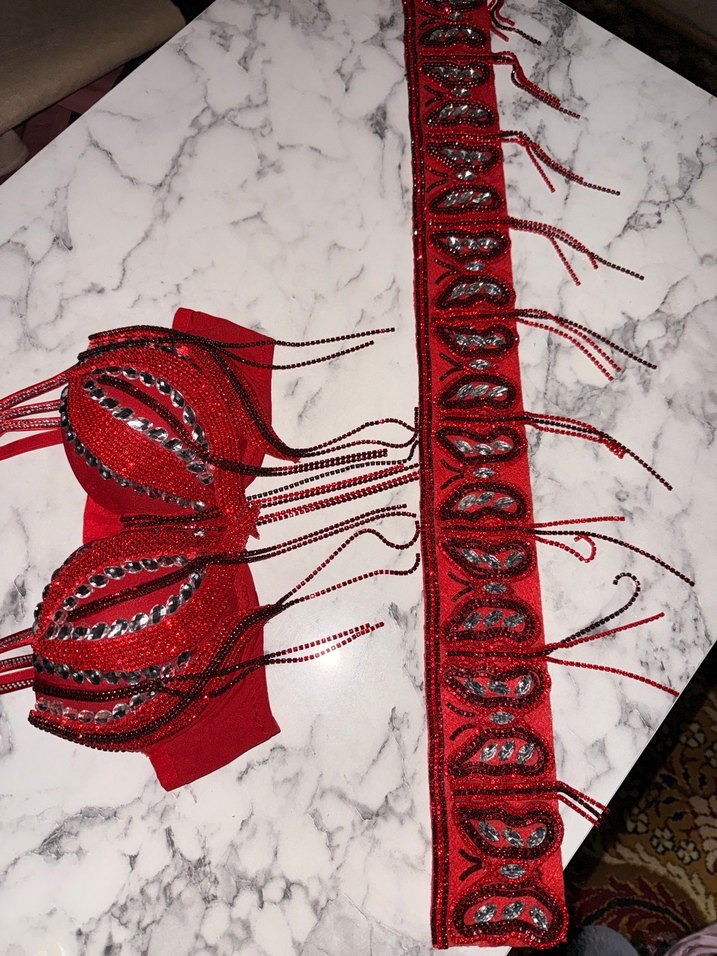 Kırmızı İşlemeli Bohem Mini Sütyen - Görsel 3