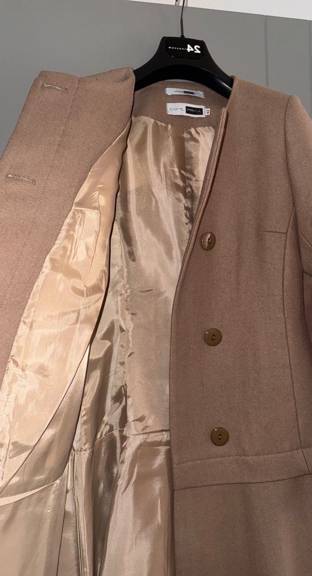 Camel Renk Kısa Kaban - Görsel 3