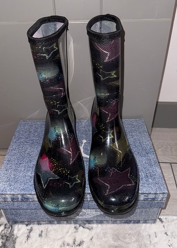 Kız Çocuk Parlak Tie-Dye Desenli Kauçuk Çizme - Görsel 2