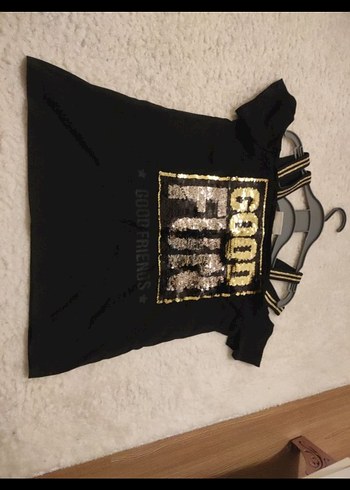 Kız Çocuk Payetli Straplez Rock Tişört - Görsel 3