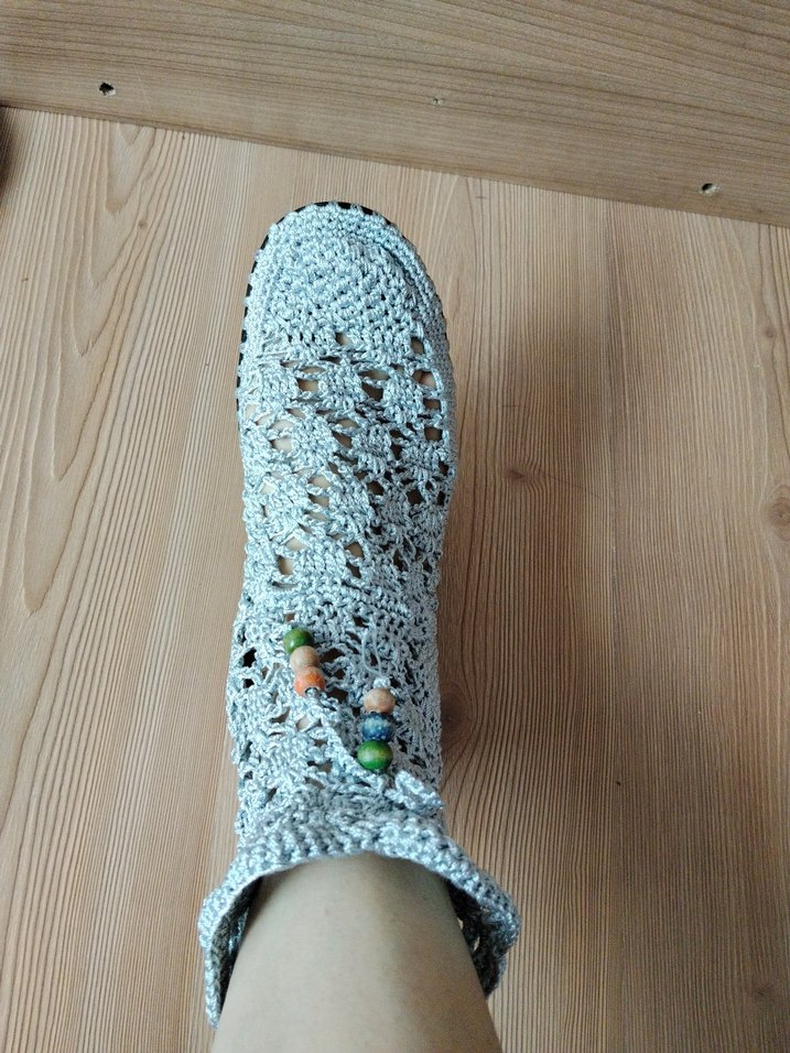 Gri Örgü Kadın Bohem Bot - Görsel 4