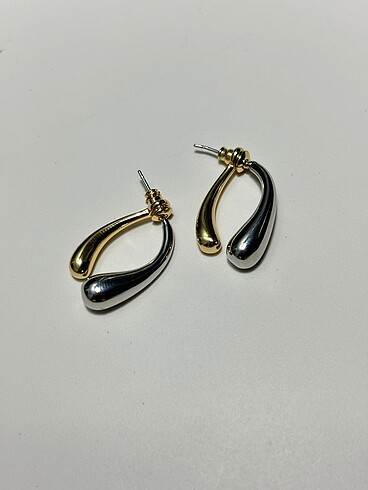 Silver gold küpe