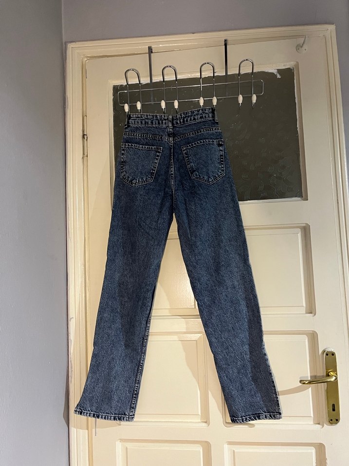 Mavi Batik Desenli Kadın Kot Pantolon - Görsel 2