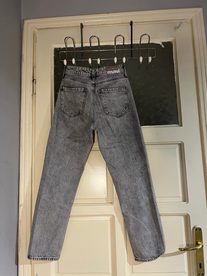 Gri Kadın Kot Pantolon - Görsel 2