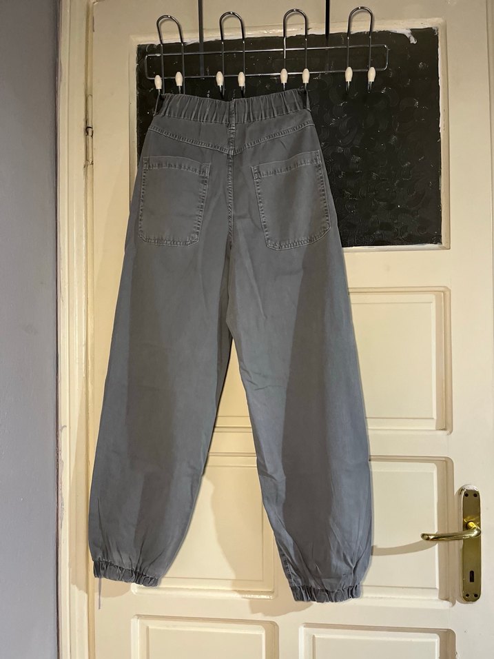 Kadın Gri Bol Kesim Pantolon - Görsel 2