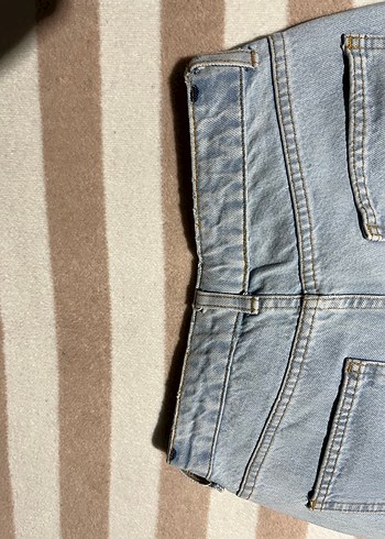 Mavi Yüksek Bel Rahat Kesim Kot Pantolon - Görsel 3