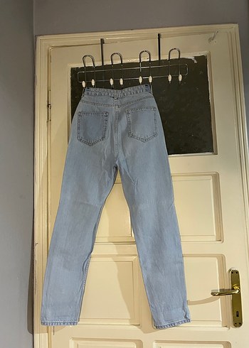 Mavi Yüksek Bel Rahat Kesim Kot Pantolon - Görsel 2