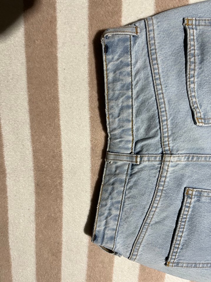 Mavi Yüksek Bel Rahat Kesim Kot Pantolon - Görsel 3