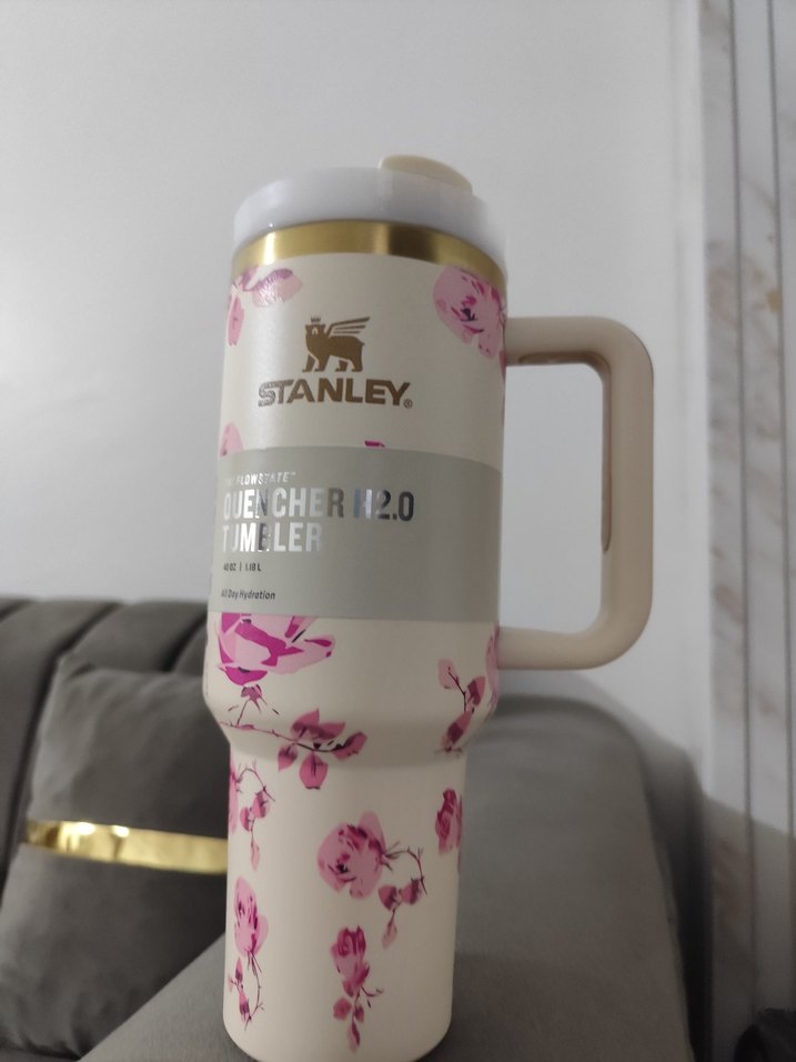 Stanley Çiçek Desenli Beyaz Termos Bardak - Görsel 5