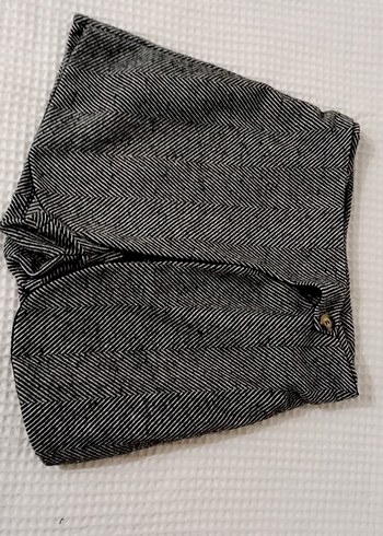 Gri Mini Hamile Şortu Pilili Model - Görsel 2