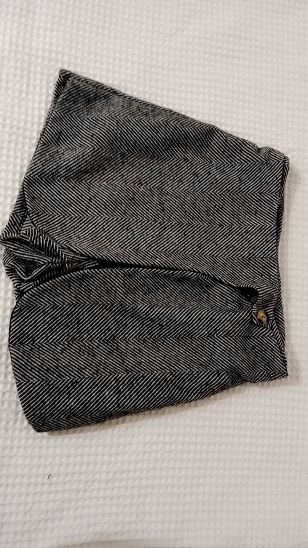 Gri Mini Hamile Şortu Pilili Model - Görsel 2