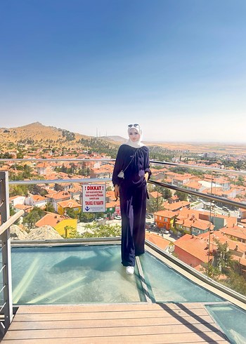 Lacivert Uzun Kollu Salaş takım dubai kumaş - Görsel 2