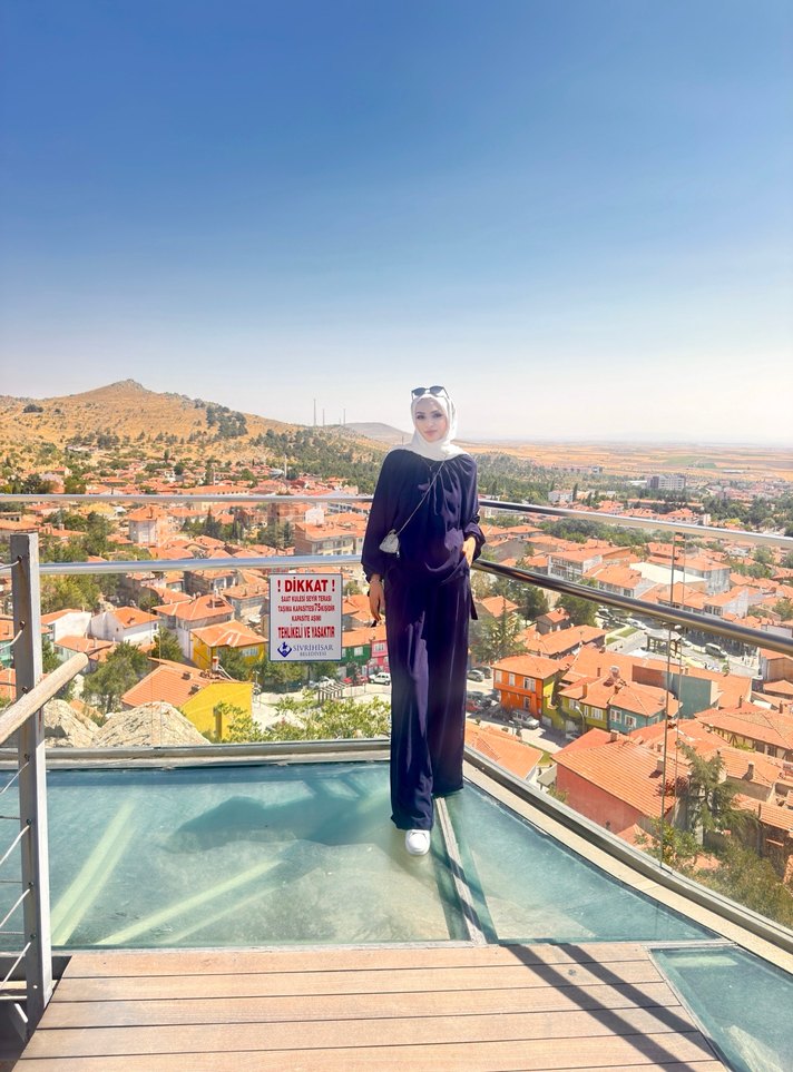 Lacivert Uzun Kollu Salaş takım dubai kumaş - Görsel 2