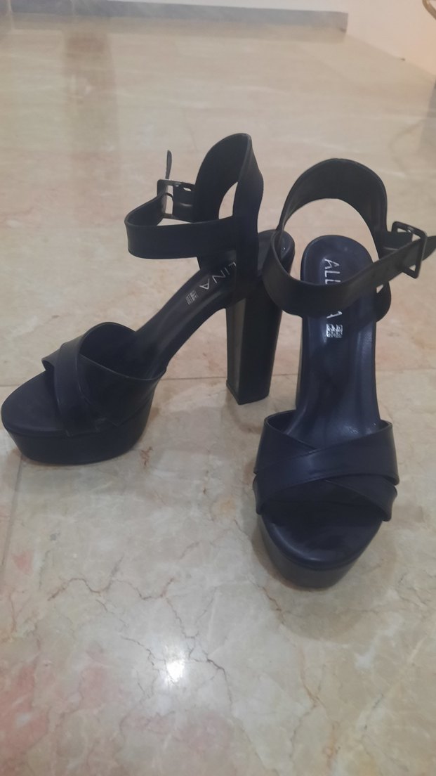 Siyah Minimalist Platform Topuklu Kadın Ayakkabı - Görsel 2