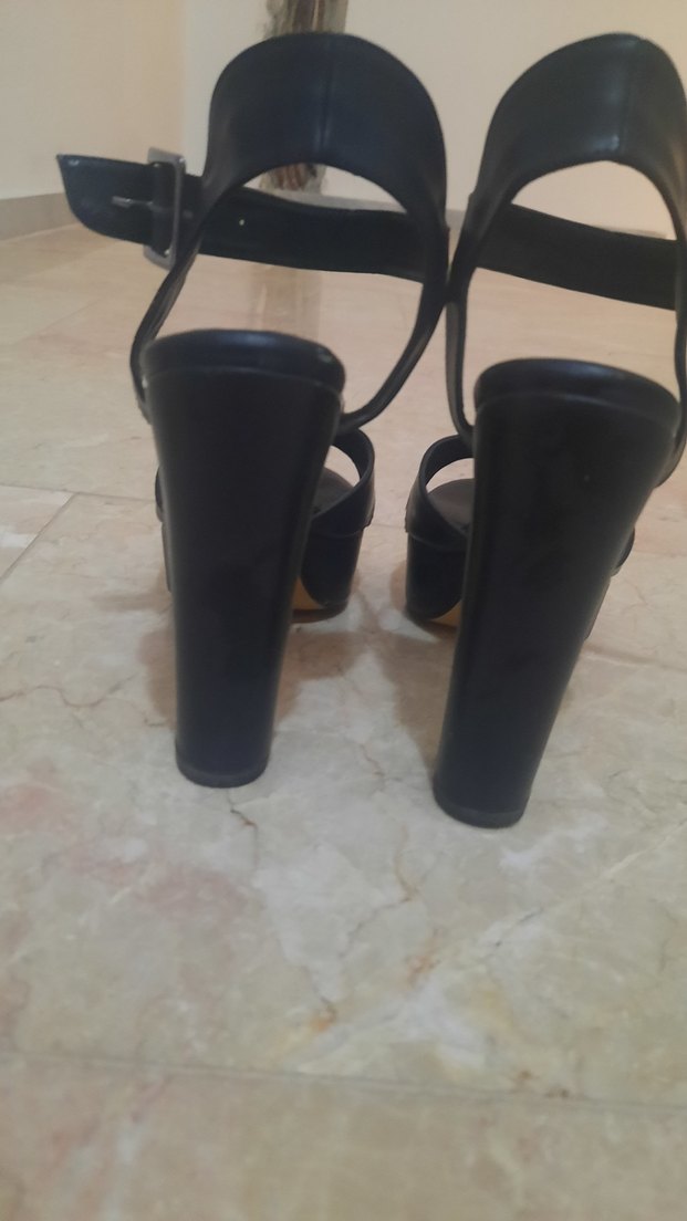 Siyah Minimalist Platform Topuklu Kadın Ayakkabı - Görsel 4