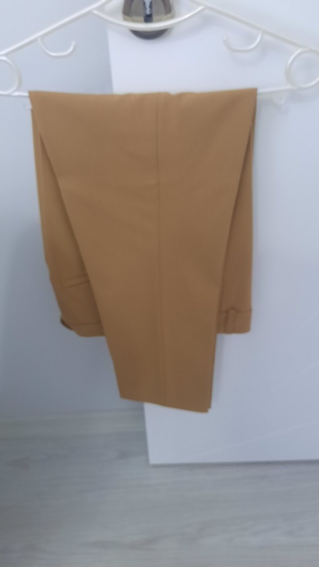 Bej Kadın Ofis Kumaş Pantolon - Görsel 3