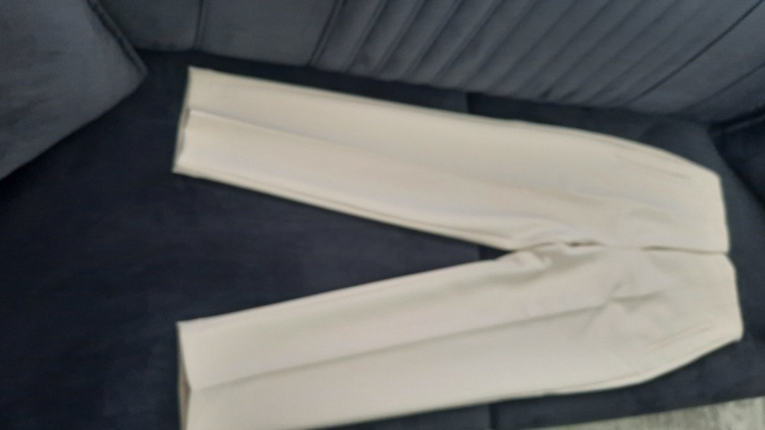 kadın krem pensli kumaş pantolon - Görsel 2