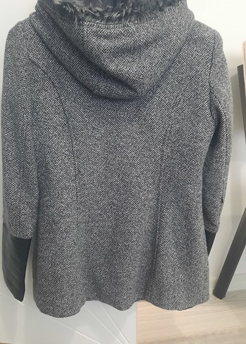 Gri Kürklü Midi Kadın Kaban - Görsel 2