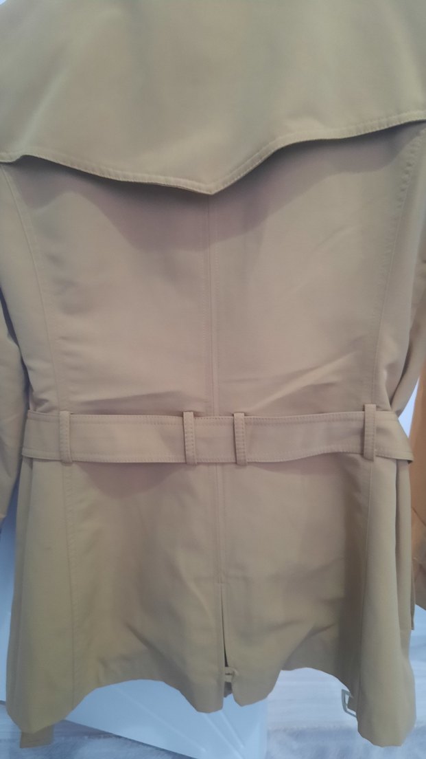 Bej Midi Kadın Trençkot Düğmeli - Görsel 3