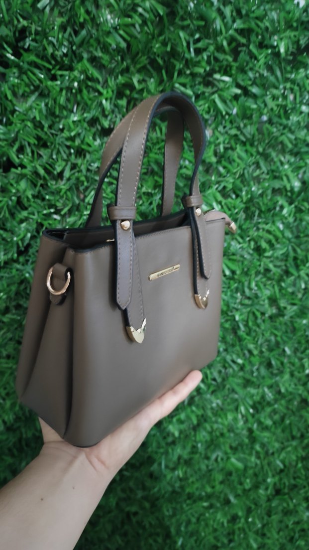 Kadın Kahverengi Deri Fermuarlı Çanta - Görsel 2