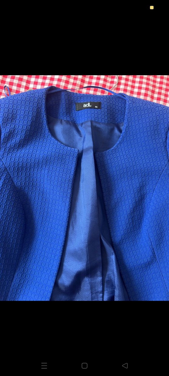 adil ışık mavi Kadın Ofis Takımı, Uzun Kollu, Pilili - Görsel 3