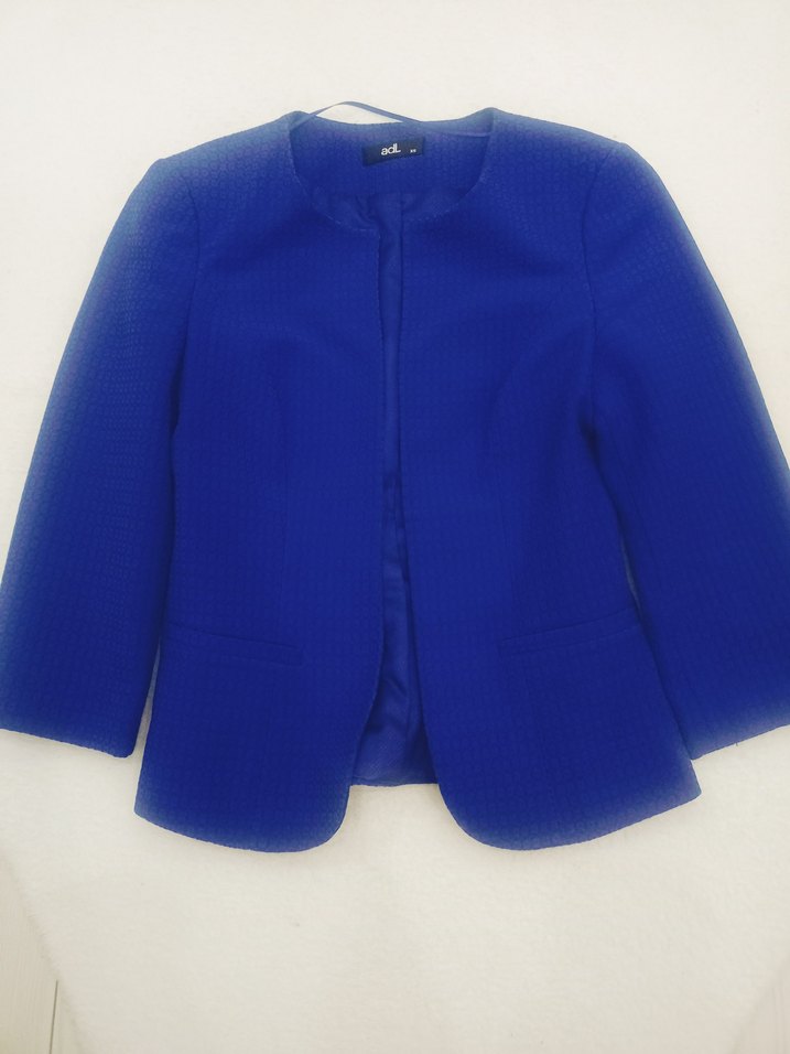 adil ışık mavi Kadın Ofis Takımı, Uzun Kollu, Pilili - Görsel 4