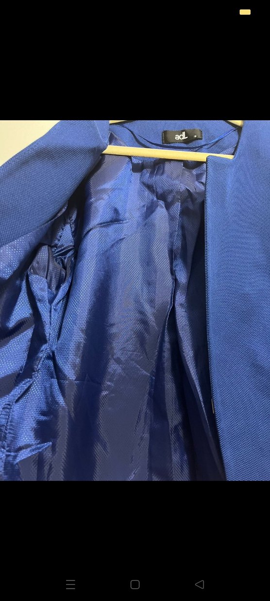 Adil ışık mavi Kadın Midi Blazer Ceket - Görsel 2