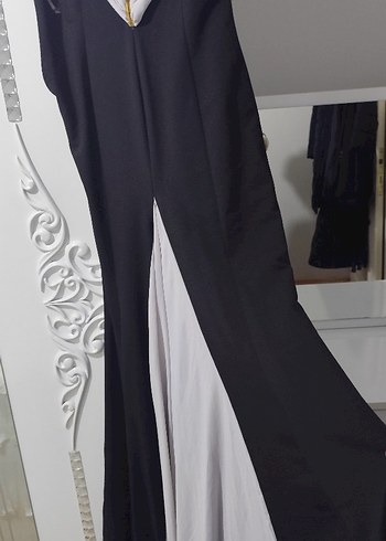 Drapeli Uzun Siyah ve Gri Hamile Eteği - Görsel 2