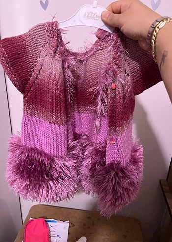 Kız Çocuk Mor Peluş Yelek - Görsel 2