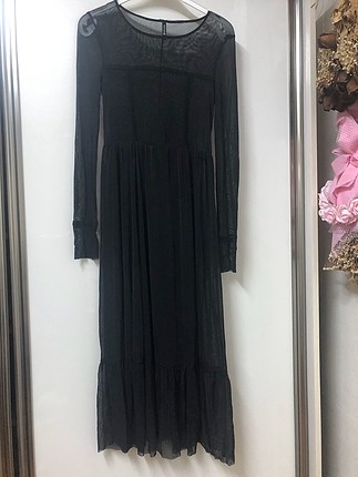 Stradivarius tül elbise midi